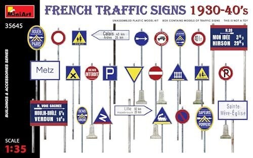 MINI35645 Traffic Signs French 1930-40' 1-35