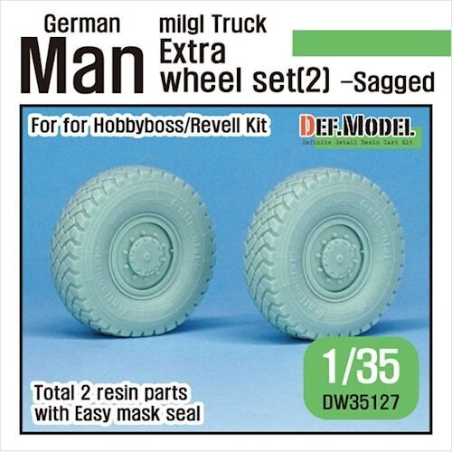 DEFDW35127 German Man milgl Truck Extra 2ea Sagged wheel set(2) Continetal HCS ( for Hobbyboss/Revell 1/35)
