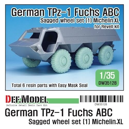 DEFDW35128  German TPz-1 Fuchs ABC Sagged wheel set (1) mich.XL( for Revell 1/35)