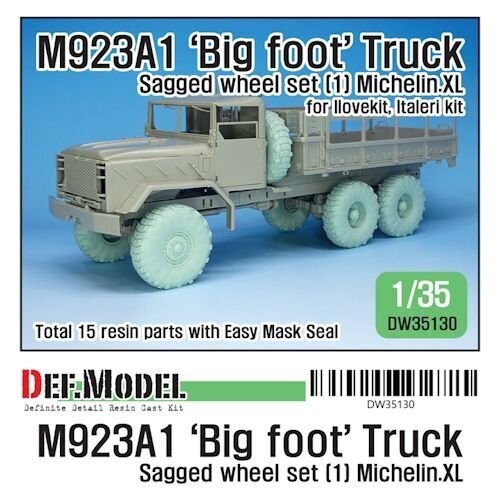 DEFDW35130 M923A1 BIG FOOT Truck Mich. XL Sagged Wheel set (for Ilovekit, Italeri 1/35)