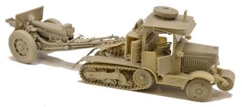 DES35156 	MCG 11 Tracteur d'artillerie en contre appui avec son canon Schneider 155 CS  1/35