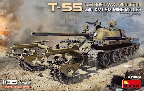 MINI37092 T-55 Czech Production with KMT5M Mine Roller 1-35