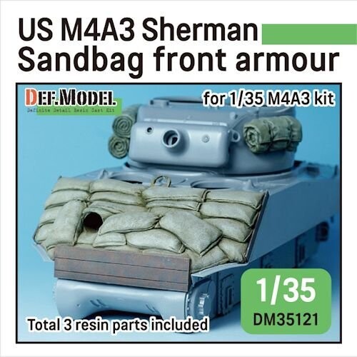 DEFDM35121  WWII US M4A2/A3 Sherman sandbag 47º  front armour (for 1/35 M4A2/A3 kit)