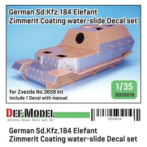 DEFDD35018 WWII German Elefant Zimmerit coating decal set (1/35 Zvezda kit)