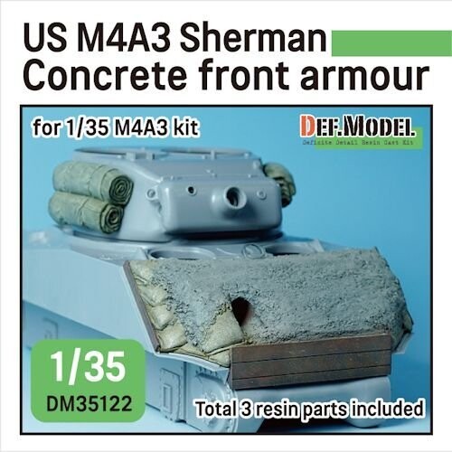 DEFDM35122 WWII US M4A2/A3  Sherman Concrete 47º front armour (for 1/35 M4A2/A3 kit)
