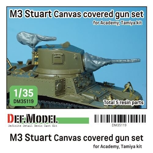 DEFDM35119 WWII US M3 Stuart Canvas covered gun set (for Academy, Tamiya 1/35)