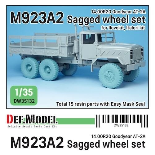 DEFDW35132 M923A2 BIG FOOT Truck Goodyear Sagged Wheel set (for Ilovekit, Italeri 1/35)