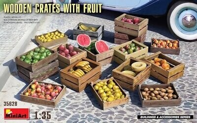MINI35628 Wooden Crates With Fruit 1-35