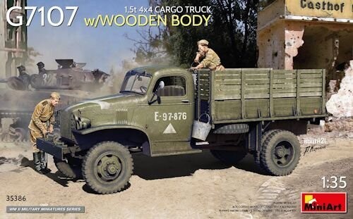 MINI35386 G7107 1,5t 4x4 Truck & Wooden Body 1-35
