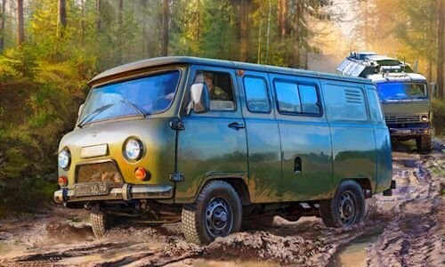 ZVE3644 UAZ 3909 Russian military van 1-35