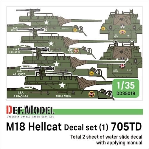 DEFDD35019 WWII US M18 Hellcat 705TD decal set  1/35