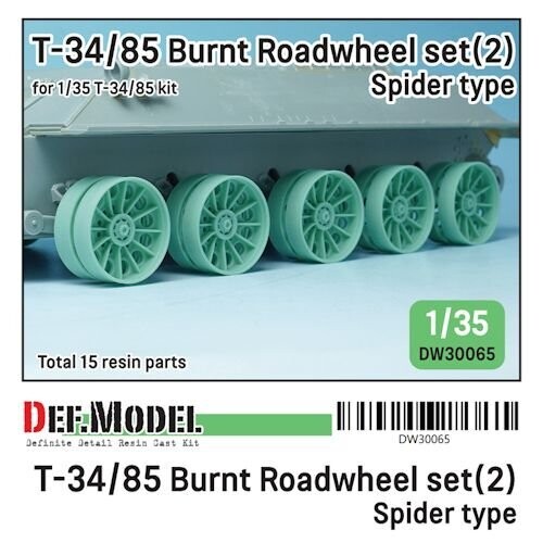 DEFDW30065  T-34/85 Burnt spider type roadwheel set- 5 wheel included (for T-34/85 kit 1/35)
