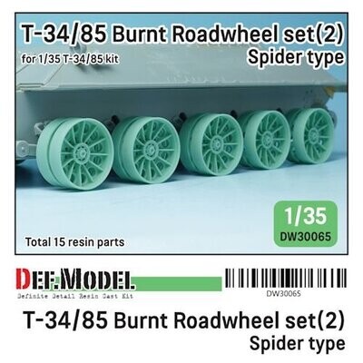 DEFDW30065 T-34/85 Burnt spider type roadwheel set- 5 wheel included (for T-34/85 kit 1/35)