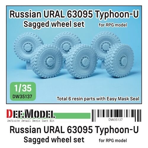 DEFDW35137  Russian Typhoon-U 6X6 MRAP Sagged Wheel set (for RPG model 1/35)