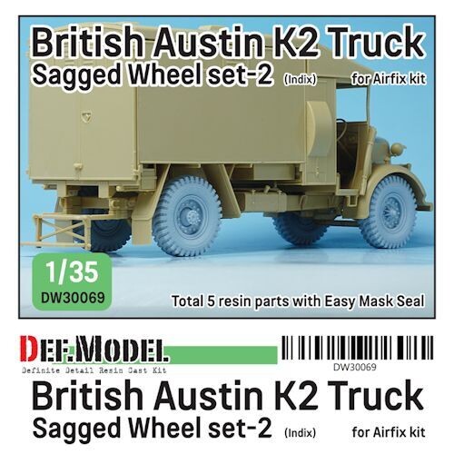 DEFDW30069 British Austin K2 Truck Sagged wheel set (2) 
(for Airfix 1/35)