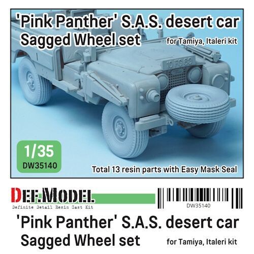 DEFDW35140 British S.A.S Land Rover Pinkpanther Sagged wheel set 
(for Tamiya / Italeri 1/35)