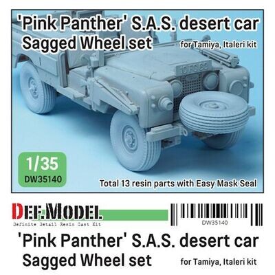 DEFDW35140 British S.A.S Land Rover Pinkpanther Sagged wheel set
(for Tamiya / Italeri 1/35)