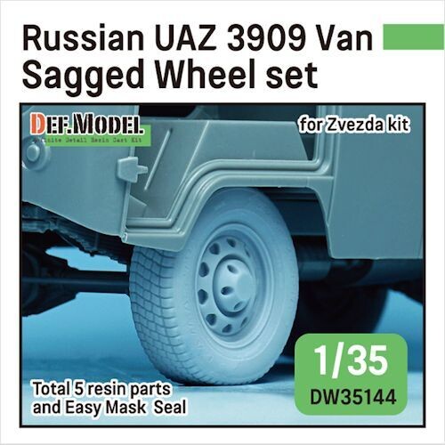 DEFDW35144 Russian UAZ 3909 Van Sagged wheel set 
(for Zvezda 1/35)