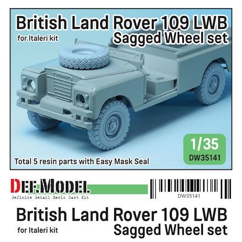 DEFDW35141 British Land Rover 109 LWB Sagged wheel set 
(for Italeri 1/35)