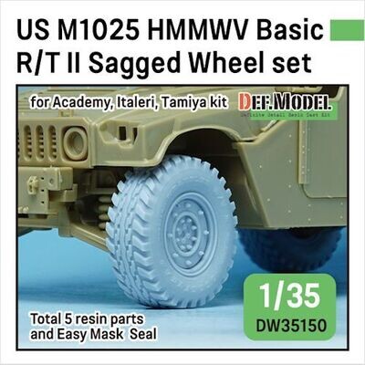 DEFDW35150 US M1025 HMMWV Basic R/T II Sagged wheel set
(for Academy, Italeri, Tamiya 1/35)