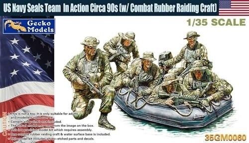 GM35060 US Navy Seals Team In Action Circa 90s w/ Combat Rubber Raiding Craft 1/35