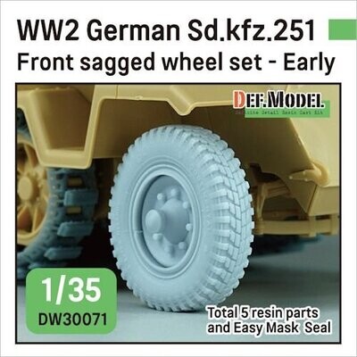 DEFDW30071 WW2 German Sd.kfz.251 Half-track front sagged wheel set - Early ( for 1/35 Sd.kfz.251 kit) 1/35