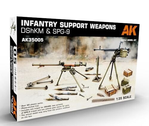 AK35005  INFANTRY SUPPORT WEAPONS DSHKM & SPG-9 1/35