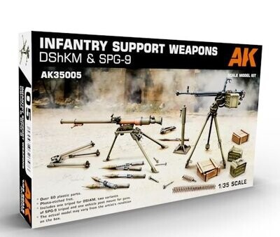 AK35005 INFANTRY SUPPORT WEAPONS DSHKM & SPG-9 1/35