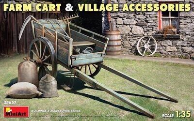MINI35657 Farm Cart with Village Accessories 1/35