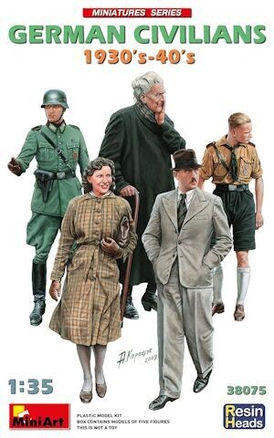 MINI38075 German Civilians 1930-40s. Resin Heads  1/35