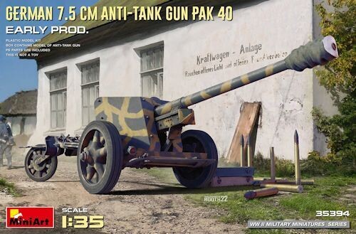 MINI35394  German 7.5cm Anti-Tank PAK 40 WW II  1/35
