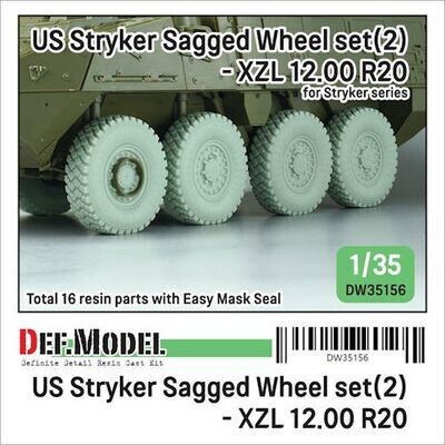 DEFDW35156 US M1126 Stryker XZL Sagged wheel set (2) (for Stryker series 1/35) ( Release Nov.2022) 1/35