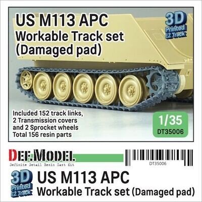 DEFDT35006 US M113 APC WORKABLE TRACK SET DAMAGED PAD FOR 1/35 M113 KIT