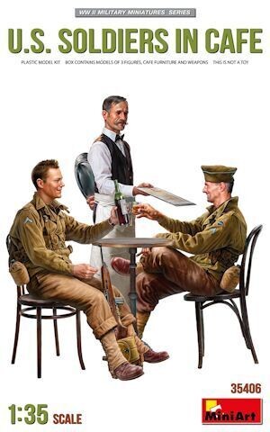 MINI35406 U.S. Soldiers in Cafe 1/35