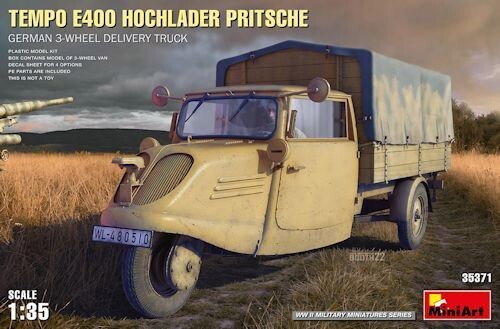 MINI35371 Tempo E400 Hochlader Pritsche German 3-Wheels Delivery Truck 1-35