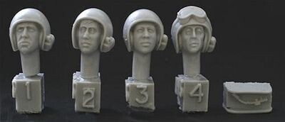 HORHUH03 HEDS WITH 1960 US PATTERN AFV HELMET 4 HEADS 1/35