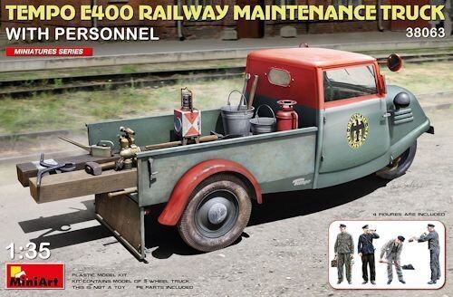 MINI38063 Tempo E400 Railway Maintenance Truck & Personnel 1/35