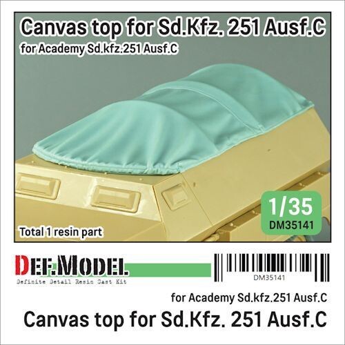 DEFDM35141 WWII German Sd.kfz.251 Ausf.C canvas top set (for Academy, etc.. kit 1/35)
