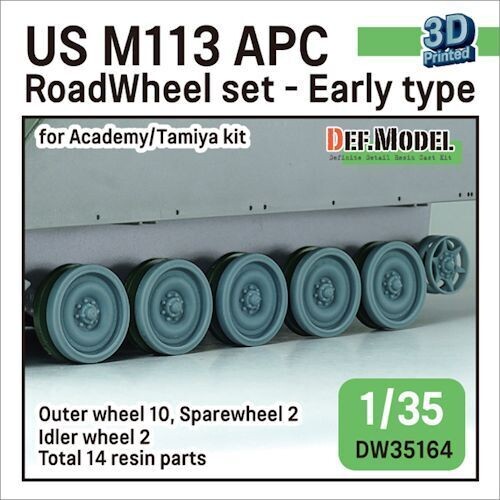 DEFDW35164 M113 Roadwheel outside parts w/ Idler wheels (for Tamiya/Academy 1/35 kit)- 3D printed