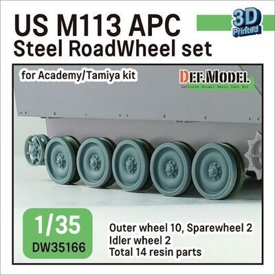 DEFDW35166 M113A2 Roadwheel outside parts(Steel wheels) w/ Idler wheels (for Tamiya/Academy 1/35 kit)- 3D printed