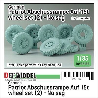 DEFDW35163 German Patriot Abschussrampe auf 15t mil gl Br A1 wheel set (2) for lifted up (for 1/35 Trumpeter kit)