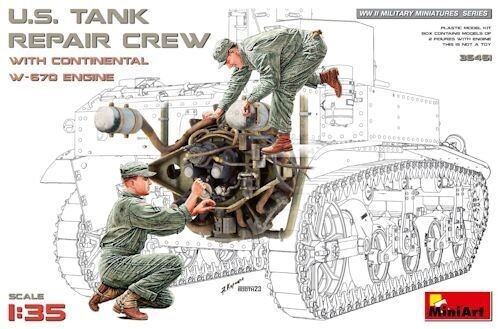 MIN35461  US Tank Repair Crew&W-670 Eng. 1/35
