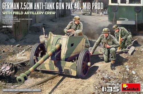 MINI35400 German 7.5cm Anti-Tank Gun Pak40  with crew 1/35