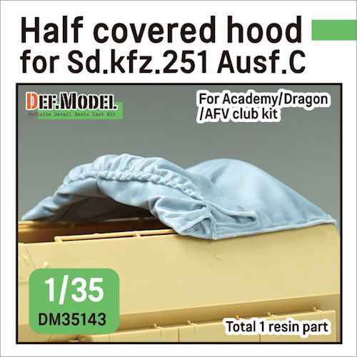 DEFDM35143 WWII German Sd.kfz.251 Ausf.C canvas top Half covered set (for Academy, Dragon, Afvclubkit 1/35)