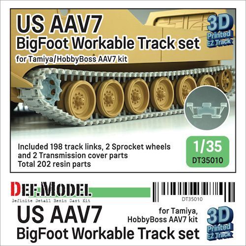 DEFDT35010 US AAVP7  BigFoot Workable Track set (for 1/35 AAVP7 Tamiya/Academy HB kit). 1/35
