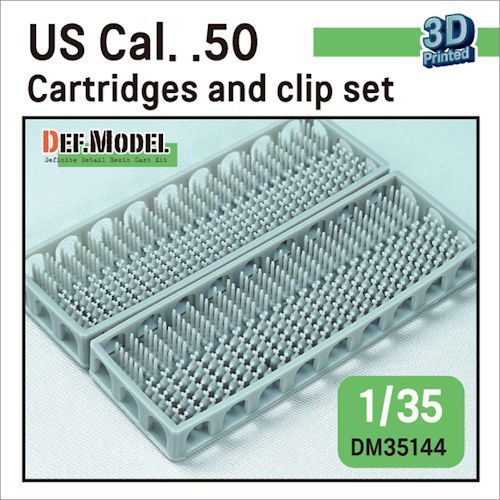 DEFDM35144 US Cal. .50 Cartridges and clip set - over 250 pc each - 3D printed  1/35