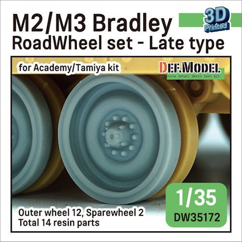 DEFDW35172 M2/M3 Bradley Roadwheel outside parts -Late (for Tamiya/Academy 1/35 kit)- 3D printed