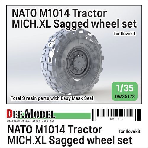 DEFDW35173 NATO M1014 MAN Tractor Sagged Wheel set (Mich.XL) (for ILOVEKIT 1/35 kit)