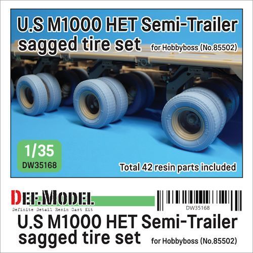 DEFDW35168 US M1000 HET semi-trailer sagged tire set (for HB 1/35 kit) -20%