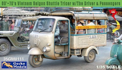 GM35111  60'-70's Vietnam Saigon Shuttle Tricar w/ The Driver & Passengers 1/35